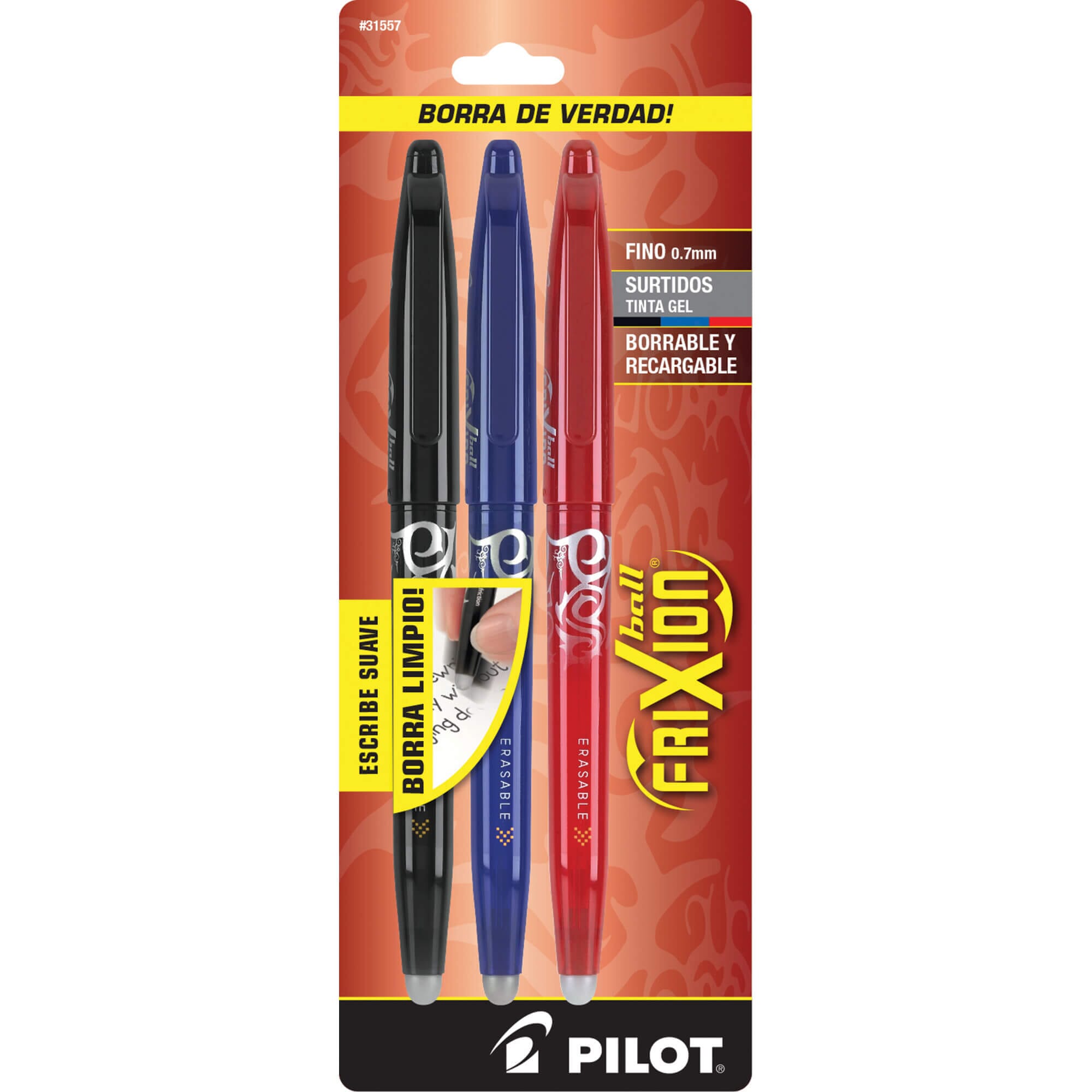 Bolígrafos Pilot - Frixion Borrable Retráctil Pack de 3 unidades -  Librerías Campoamor