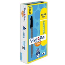 Bolígrafo Paper Mate Kilométrico 100 Punto Fino Negro 12 pzas