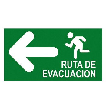 Señalización Ruta de Evacuación izquierda 22.8x15.2cm Sigel