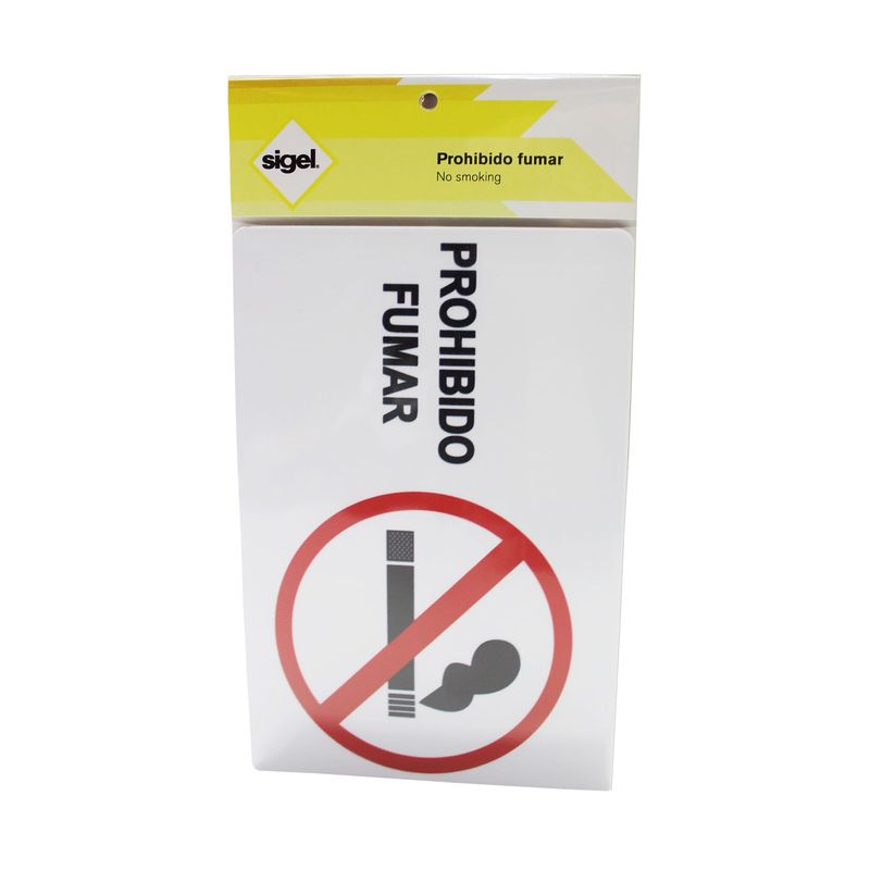 Cartel Normaluz Prohibido fumar Acero Inoxidable (5 x 20 cm