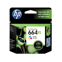 Cartucho de Tinta HP 664XL Tricolor Original F6V30AL