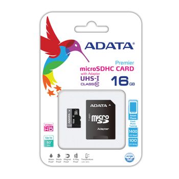 Memoria MicroSDHC Adata Premier 16GB C10 con Adaptador