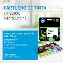 Cartucho de Tinta HP 954XL Negra Original L0S71AL