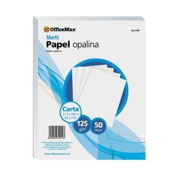 Papel Opalina Marfil Tamaño Carta Officemax 50 hojas 125 gramos