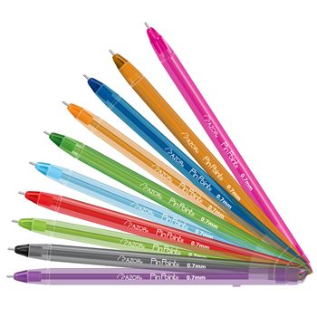 Bolígrafos Azor Pin Point Punto Fino Multicolor 10 pzas