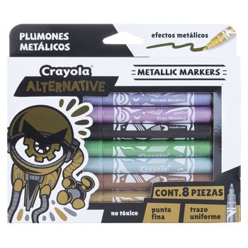 Plumones Crayola Alternative Metálicos 8 piezas