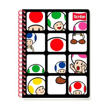 Cuaderno Profesional Cuadro Chico Scribe Mario Bros 2 100 hojas