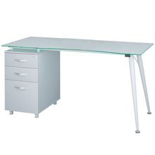Escritorio de Trabajo Eslov Vidrio Templado Blanco
