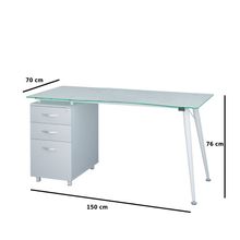Escritorio de Trabajo Eslov Vidrio Templado Blanco