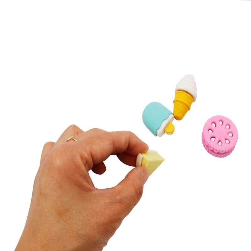 Juego de 4 divertidas gomas de borrar, desmontar y montar, prácticas  paletas de helado de varios colores