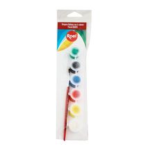 Pintura Témpera Italiana Roel con 6 Colores y Pincel Artístico