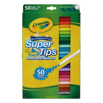 Plumones Delgados Crayola Super Tips Lavables 50 piezas