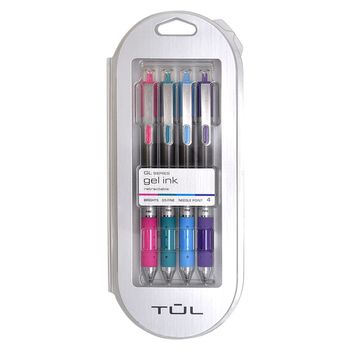 Bolígrafos de Gel Tul Punto Fino Multicolor 4 pzas