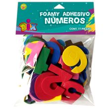 Números de Foamy Dix Multicolor Adhesivo 77 pzas