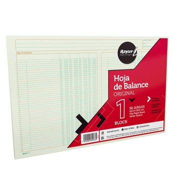 Bloc Hoja De Balance D/Carta 50 Hjs