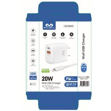 Cargador de pared TipoC / USB 20W color Blanco