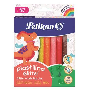 Plastilina Pelikan Glitter Multicolor 10 pzas