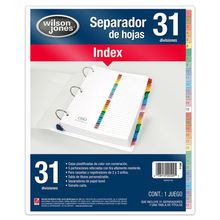 SEPARADOR NUMERADO COLOR 31 DIV WJ