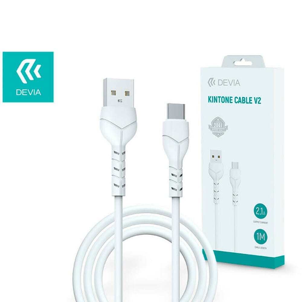Cable USB a USB-C Devia Kingtone Blanco 1 metro | Cables Y Adaptadores