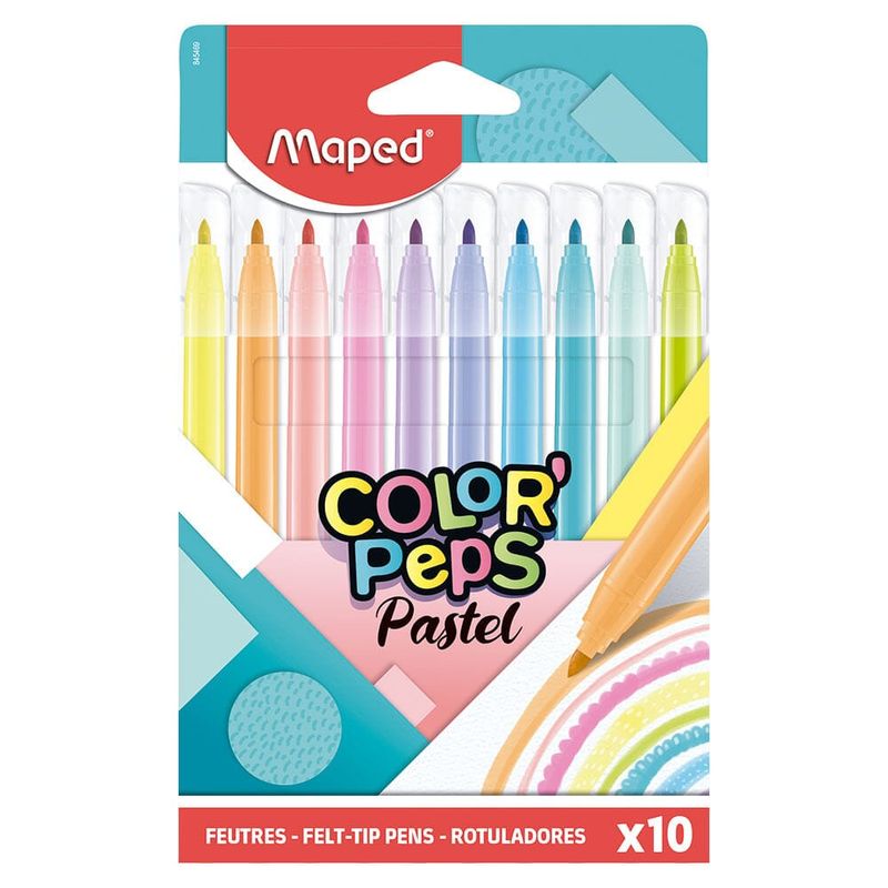 Plumones Maped Color Peps Pastel 10pz, Plumones