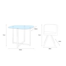 Set Mesa y 4 Sillas Alterego Graph Gris con Madera