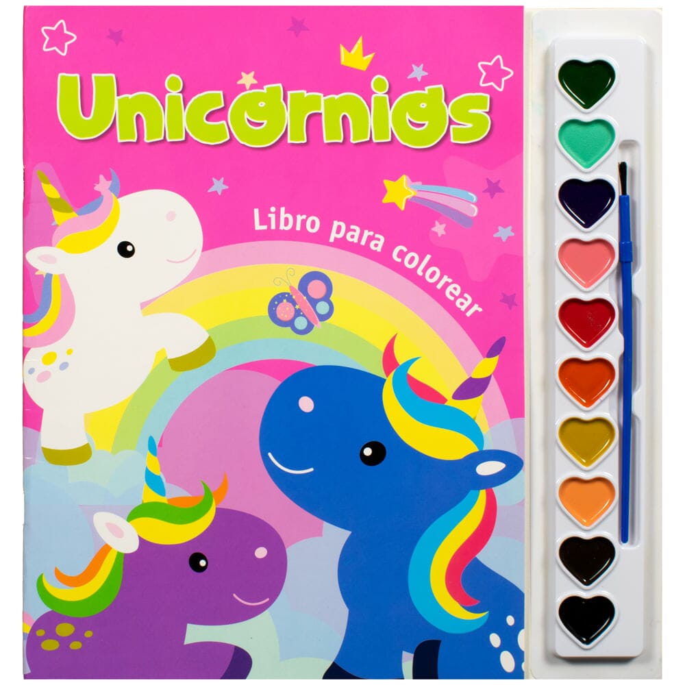 Libro de colorear pegatinas unicornio