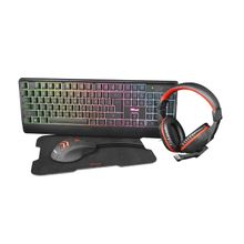 Combo Gaming Trust Ziva Teclado Mouse Mouse Pad y Audífonos Negro