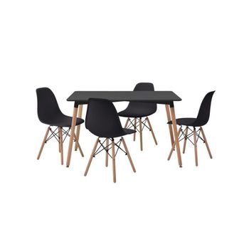 Comedor Alterego London/Oslo 4 sillas Negro