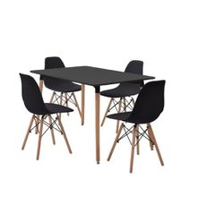 Comedor Alterego London/Oslo 4 sillas Negro