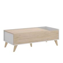 Mesa De Centro Elevable Alterego Ness Madera con Blanco