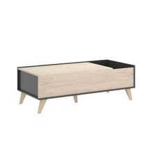 Mesa de Centro Elevable Alterego Ness Madera con Gris Oscuro