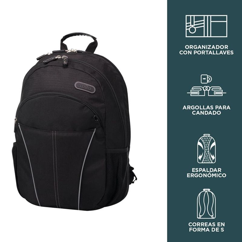 Mochila Escolar Adolescente Con Bolsillo Interior Ipad Tablet S894 Negro  con Ofertas en Carrefour