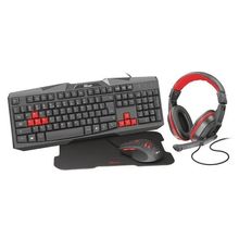 Combo Gaming Trust Ziva Teclado Mouse Mouse Pad Audífonos Rojo