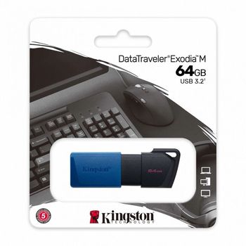 Memoria USB Kingston DataTraveler Exodia M 64GB 3.2 Azul