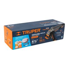 Esmeriladora Angular Truper 4 1/2" 950W 11000 RPM más Guantes de Carnaza Lentes de Seguridad y 10 Discos 101456