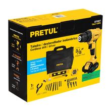 Taladro Inalámbrico Pretul 3/8" 12V más 35 Accesorios 27097
