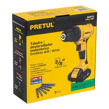 Taladro Inalámbrico Pretul 3/8" 12V más 5 Puntas 29975