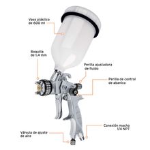 Pistola para Pintar Gravedad LVMP Truper Expert