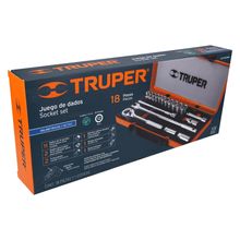 Juego de 18 Herramientas Cuadro 1/2' Milimétricas Truper