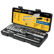 Juego de 22 Herramientas 1/4' Milimétricas Pretul