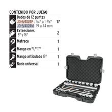 Juego de 23 Herramientas cuadro 3/4' Estándar Truper