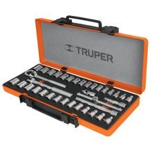 Juego de 36 Herramientas Cuadro 3/8' Estándar y Milimétricas Truper