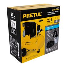 Kit Compresor Pretul 2-1/2 HP 20L con Manguera PVC y Pistola
