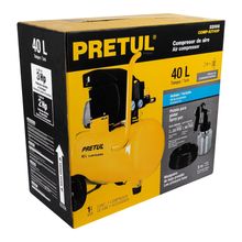 Kit Compresor Pretul 3 HP 40L con Manguera PVC y Pistola