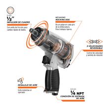 Kit de Llave de Impacto 1/2' con Estuche Plástico Truper