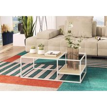 Mesa de Centro Alterego Emi Blanco con Madera