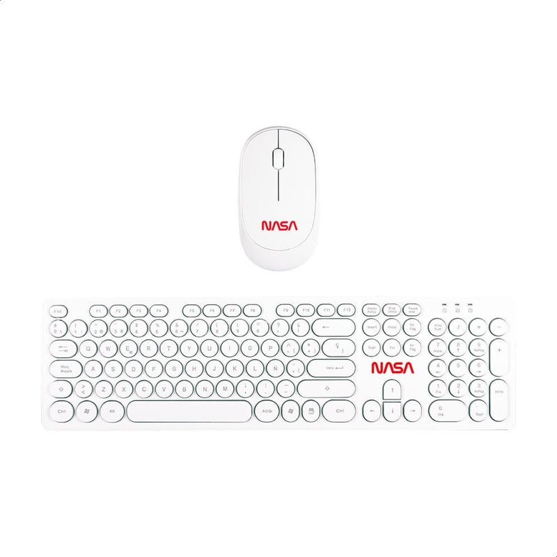 Combo Teclado Mouse Inalambrico Blanco