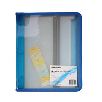Archivero Expandible OfficeMax Plástico Tamaño Carta 6 Divisiones Azul