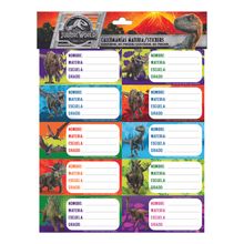 Etiquetas Escolares Granmark Jurassic World 20 piezas