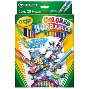 Lápices de Colores Crayola Borrables 20 piezas